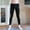 002 Black, variant on Men's Solid Color Thermal Double Sided Brushed Fleece Base Layer Slim Warm Leggings Compression Pants