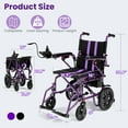 thumbnail image 4 of Upgrade Electric Wheelchair,Lightweight Portable Electric Wheelchairs for Adults,Sunderwell Motorized Wheelchair with 360°Joystick,286lbs Capacity,Purple, 4 of 10