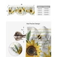 thumbnail image 6 of Tie Up Valance Curtain for Kitchen, Pastoral Farm Yellow Sunflowers Rod Pocket Short Curtains Adjustable Tie-Up Shade Valances, Floral Leaf on Stripe Window Treatment for Bathroom Living Room Bedroom, 6 of 7
