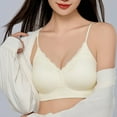 thumbnail image 4 of LIOJIN Women's Bra Summer Liquid Foundation Color Lace Thin Small-Chest Thick-Gathered Bralette, Women's Bra L, 4 of 5