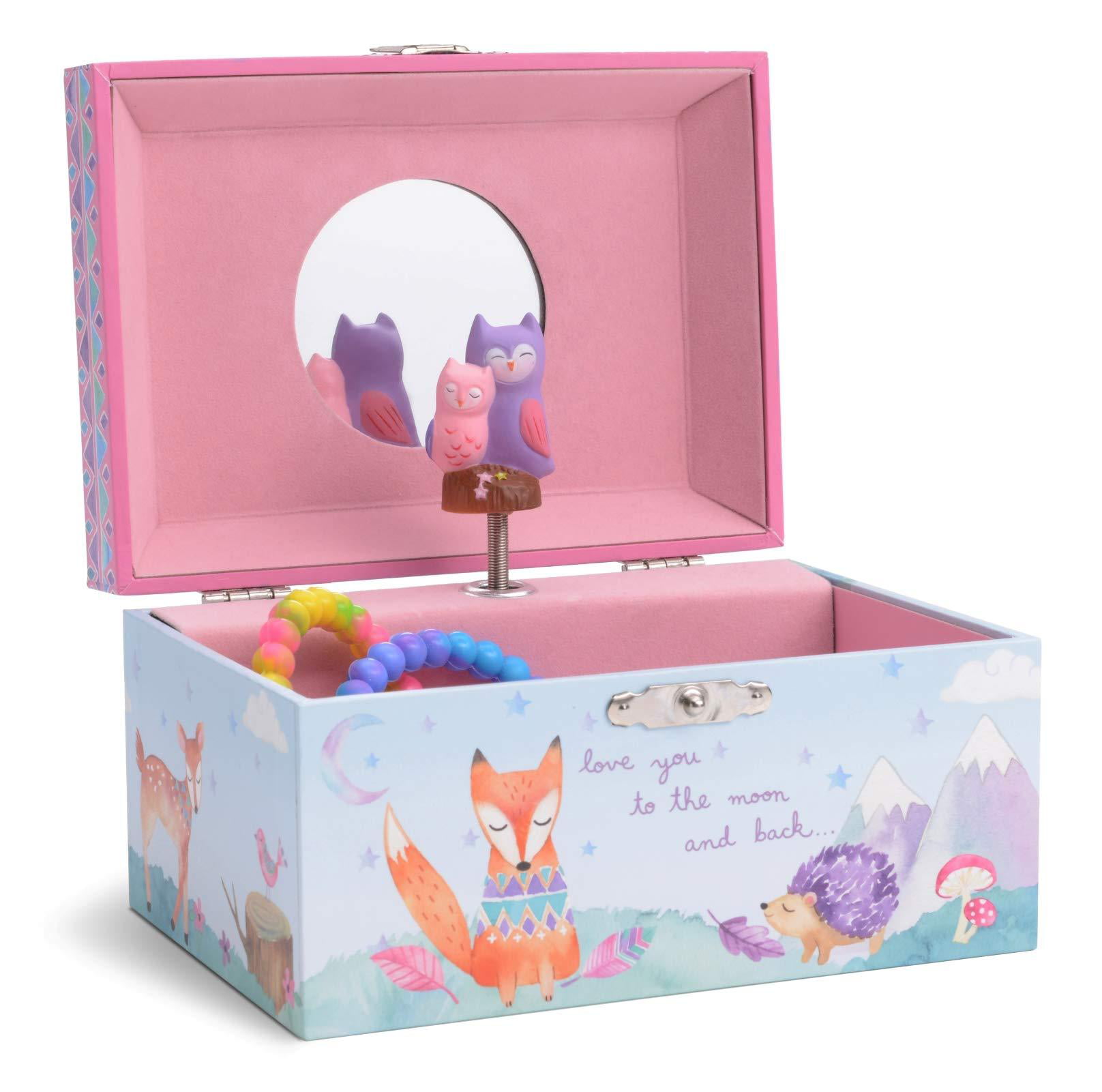 Swan Lake Tune Jewelkeeper Girl's Musical Jewelry Storage Box with Spinning Ballerina Glitter Design