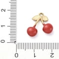 thumbnail image 3 of 10 pc 304 Stainless Steel Pendants with Enamel Cherry Charm Golden Red 15x15x5mm Hole: 1.5mm, 3 of 3