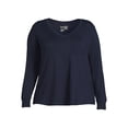 thumbnail image 5 of Terra & Sky Women's Plus Size V-Neck T-Shirt with Long Sleeves, 5 of 5