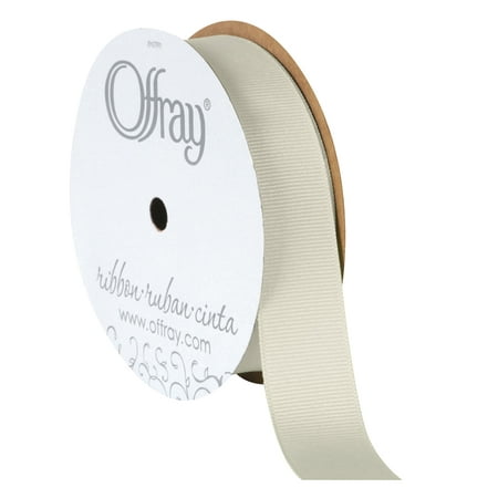 Offray Ribbon, Antique White 7/8 inch Grosgrain Polyester Ribbon, 18 feet