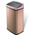 thumbnail image 2 of Gold Copper 13-Gallon Stainless Steel Kitchen Trash Can with Motion Sensor Lid, 2 of 5
