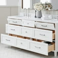 thumbnail image 2 of ARIEL Monroe 73 Inch Double Oval Sink Bathroom Vanity With Pure White Quartz Countertop 1.5 Inch Edge In White, 2 of 8