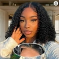 thumbnail image 3 of 13x4 Water Wave Frontal 14 Inch Curly Bob Wig Wet and Wavy For Women, 3 of 8