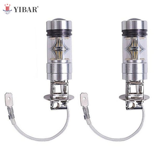 100W H3 LED Fog Light Driving Bulb 12/24V Fog Lamp Headlamp 10000LM White 6000K Car Headlight Car replacement accessoriesWhite He Qiyong unisex