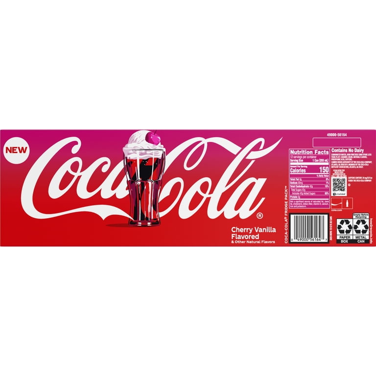 Coca-Cola Cherry Float Soda, 12 fl oz, 12 Pack, Cherry Vanilla