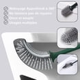 thumbnail image 2 of Blue1 Escobilla de baño de silicona gris, escobilla de baño colgante para baño y accesorios adhesivos para montaje en pared, 2 of 5