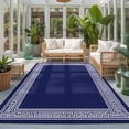 thumbnail image 2 of Large Area Rugs 6'x9', Navy Blue Geometric Carpet Runner Indoor Outdoor Rugs Home Decor Aesthetic, White Greek Key Farmhouse Non Slip Mats Washable Accent Rug for Living Room Bedroom, 2 of 8