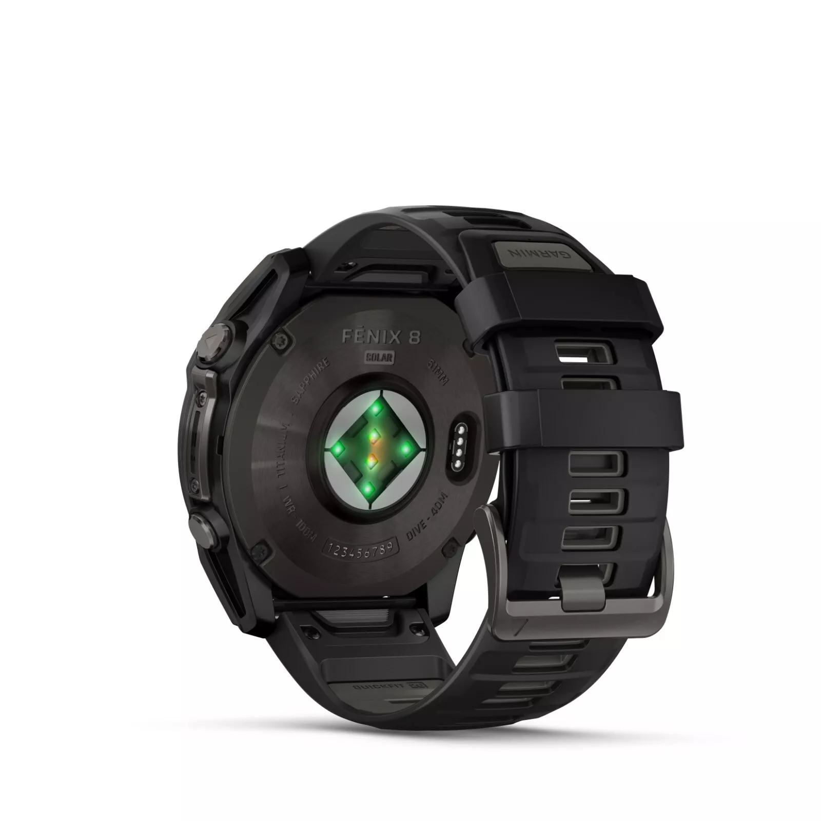 Garmin Fenix 8 - 51 mm, Solar, Sapphire, Carbon Gray DLC Titanium with Black/Pebble Gray Silicone Band GPS Smartwatch with Black Earbuds