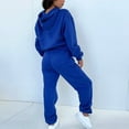 thumbnail image 6 of 2 Piece Cotton Sweatsuits for Women with Hood Pocket Workout Sports Outfits Fleece Hoodie and Jogger Pant Sets (X-Large, Blue), 6 of 6