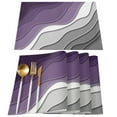 thumbnail image 2 of Purple Grey Gradient Modern Geometric Abstract Table Runner Home Wedding Table Mat Centerpieces Decoration Dining Tablecloth, 2 of 5