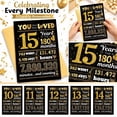 thumbnail image 6 of Gold Glitter Milestone Count Card, You Have Been Loved Anniversary Birthday Keepsake Greeting Card, Black Golden Foil Timeline Number Card for Teen Kids Birthday Party Decor Gift, 6 of 6
