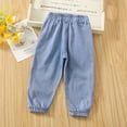 thumbnail image 4 of XUELUO Toddler Girls Pants Baby Denim Jeans Kid Jeans Soft Elastic Waist Denim Girls Clothing Outwear, 4 of 6