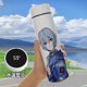 thumbnail image 1 of Taza de acero inoxidable portátil con aislamiento de temperatura y pantalla, de gran capacidad, inteligente, con bonitos dibujos animados de Neon Genesis Evangelion, 1 of 6