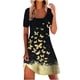 thumbnail image 1 of Mini vestido de manga corta cómodo suelto con estampado de cuello redondo de verano para mujer a la moda Fridja  qw2596, 1 of 5