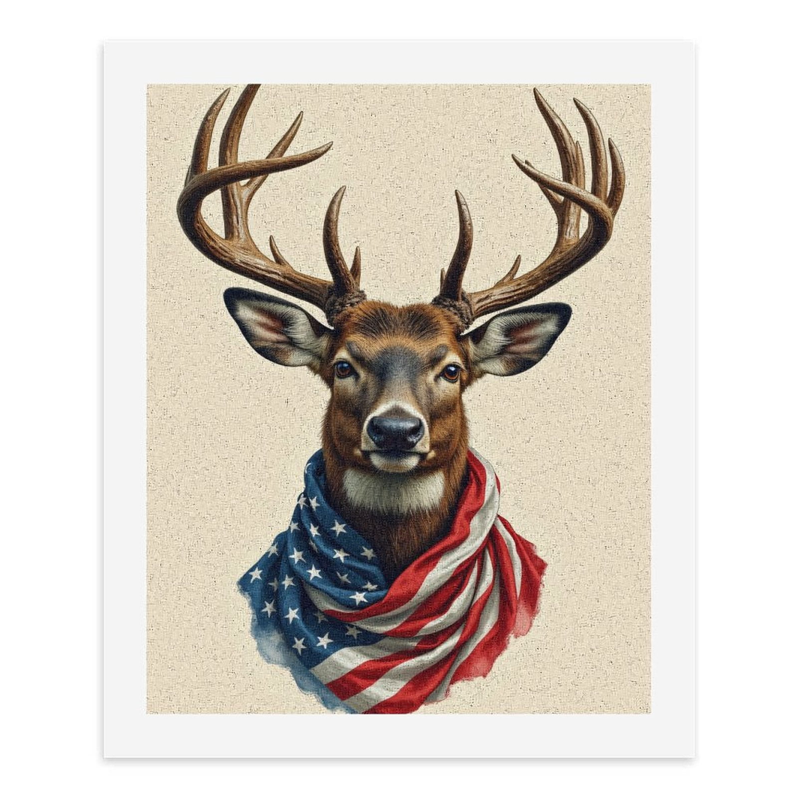 Paint by Numbers Kit for Adults, Patriotic Deer Portrait Art Paint by Numbers, Easy Paint by Numbers Kit for Adults Beginner, DIY Adult Paint by Number Kits on Canvas, Home Decor