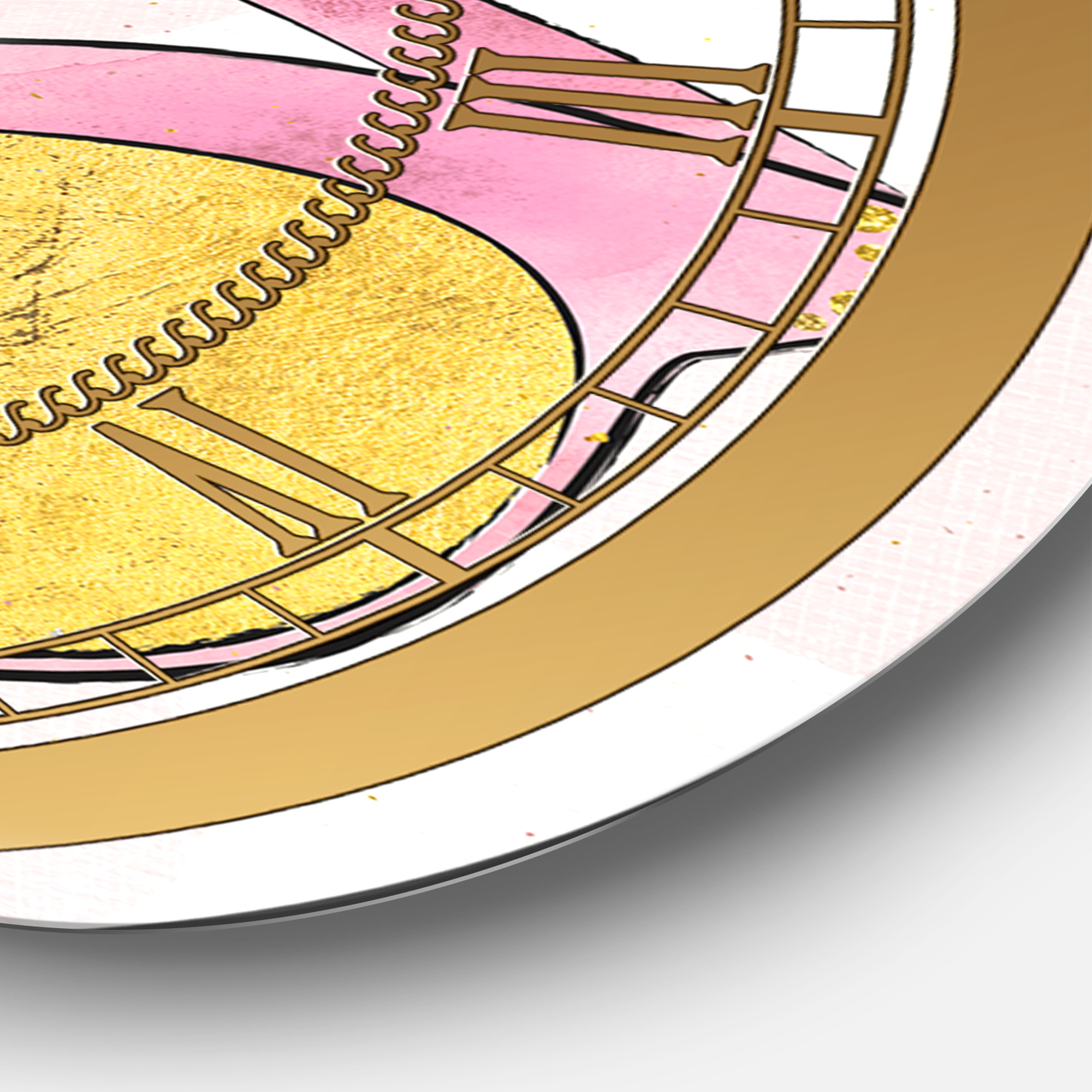 Designart 'Fashion Glam Accessories Pink' Glam wall clock