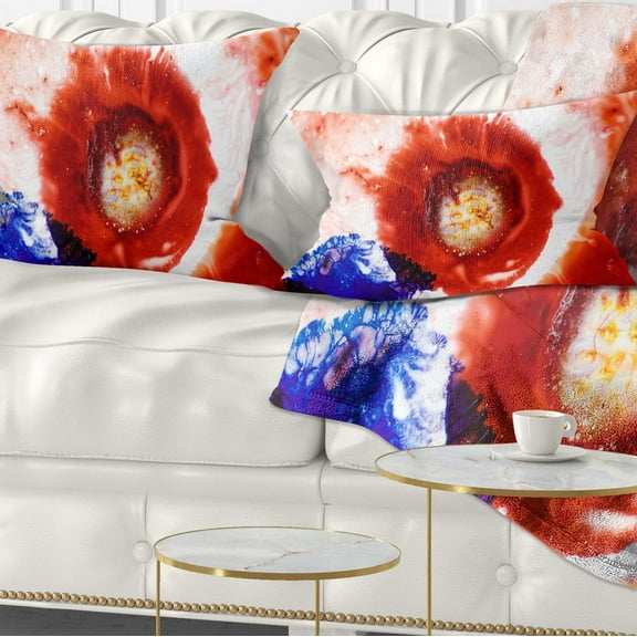 Designart Beautiful Curlicue of Paints - Abstract Throw Pillow - 12x20