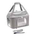 thumbnail image 1 of TISHITA Cat Carrier Breathable Sturdy Foldable Soft Sided for Small Dog Cats Outdoor argent, 1 of 8