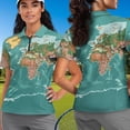 thumbnail image 4 of Binienty World Map His and Hers Matching Outfits with Quarter Zip Classic Fit Short Sleeve Couples Matching Golf Shirts Athletic Tops for Workout Sports, 4 of 7
