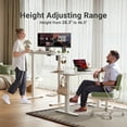 thumbnail image 4 of Innovar 48 inch Electric Standing Desk, Height Adjustable Computer Stand up Study Desks,Home Office Sit to Stand Motor Rising Table,Small Wooden Work Desks W/Memory Preset,White,24" Wide, 4 of 16