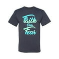 thumbnail image 2 of Wild Bobby, Faith Over Fear, Inspirational/Christian, Men Graphic Tee, Vintage Heather Navy, Large, 2 of 4