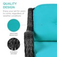 thumbnail image 6 of Best Choice Products 3-Piece Patio Wicker Bistro Furniture Set w/ 2 Cushioned Swivel Rocking Chairs, Side Table - Teal, 6 of 8