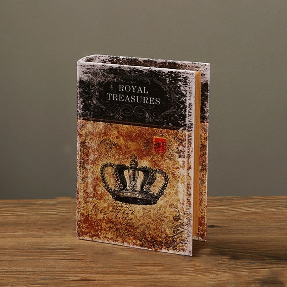 Vintage Book Storage Box, Decorative Book Box Royal Treasures Words for Home