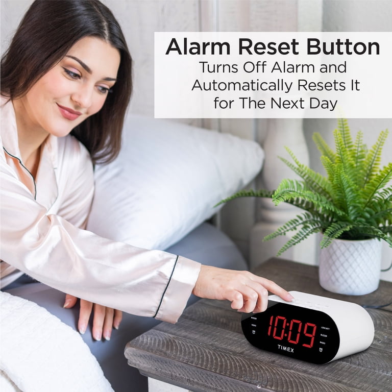 Timex, Alarm Clock, White, with FM Radio, USB Charging - Walmart.com