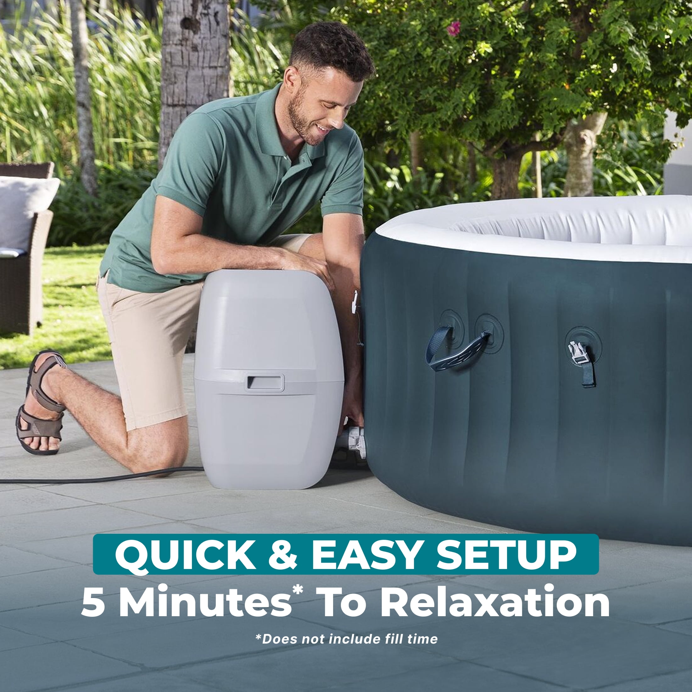 Bestway SaluSpa Miami 4-6 Person Inflatable Hot Tub, Round Energy-Efficient Spa, 77"x26"