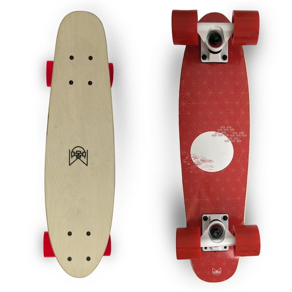 Patineta Tipo Penny Profesional Musa Madera Maple Musa Rojo (Llantas rojas/Trucks blancos)