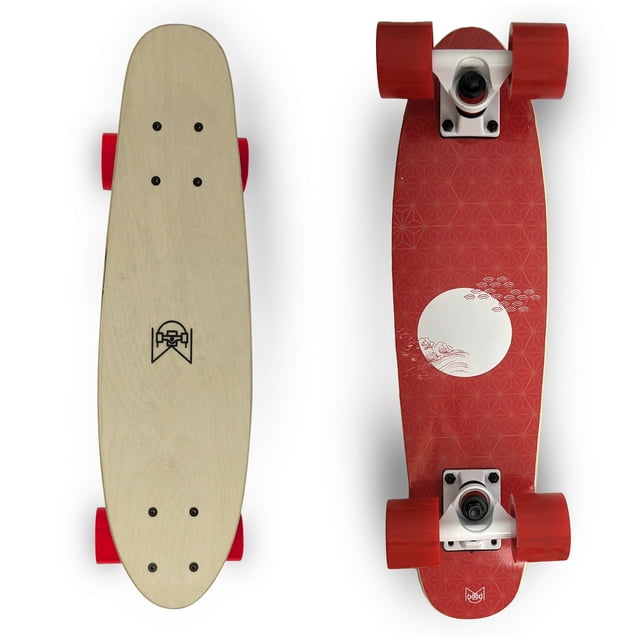 Patineta Tipo Penny Profesional Musa Madera Maple MUSA Rojo (Llantas rojas/Trucks blancos)