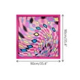 thumbnail image 3 of INSPIRE CHIC Women Geometric Printed Satin Large Square Scarves, 35"x35" Silky Neck Scarf Neckerchief Head Wrap Bandanas 35.4x35.4" Hot Pink, 3 of 6