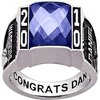 Freestyle, Rectangular Birthstone Class Ring, Personalized, High School or College Graduation