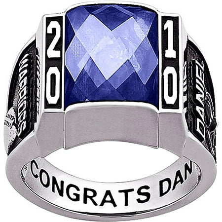 Freestyle, Rectangular Birthstone Class Ring, Personalized, High School or College Graduation