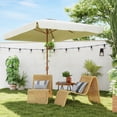 thumbnail image 2 of Outsunny Parasol de Patio Parasol d'Extérieur, Mât en Aluminium, Manivelle Beige, 2 of 10