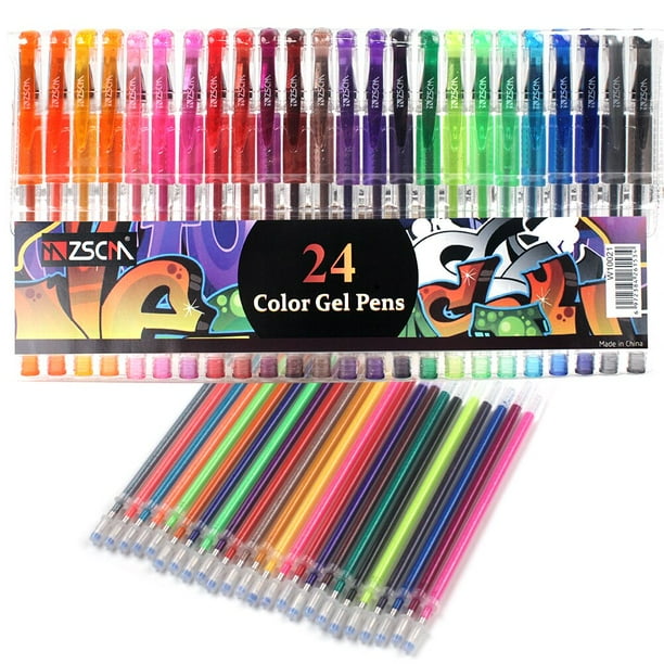 Juego de bolígrafos de Gel para niños y adultos, bolígrafos de Gel de colores con punta de purpurina, bolsa de lona, libros para colorear, regalo de Navidad, 12/24, 100