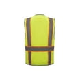 thumbnail image 2 of 3C Products Deluxe ANSI Class 2 Neon Greeen Solid Safety Vest With Reflective Piping And Black Bottom - SV3300-5XL, 2 of 5