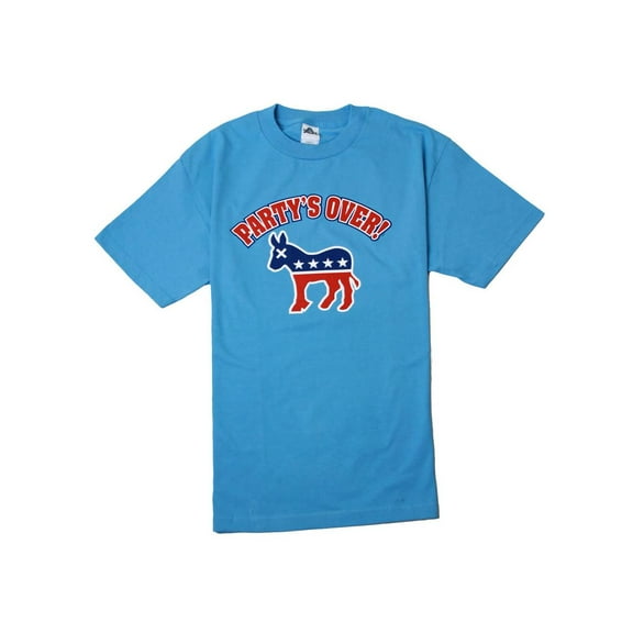 Party's Over Democrat Donkey Logo Blue T Shirt- X Large