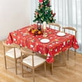 thumbnail image 6 of RAY STAR Christmas Tablecloth 60x84 inch Rectangle Waterproof Holiday Decoration Tablecloth Xmas Plastic SpillProof Table Cover, 6 of 10