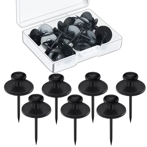 Ongles pour Accrocher des Photos Petits, Double Tête Piques Murales Ornement Photo Horloge Clé, Cintres de Tapisserie, Crochets de Suspension pour Maison Bureau (Noir Lot de 20)