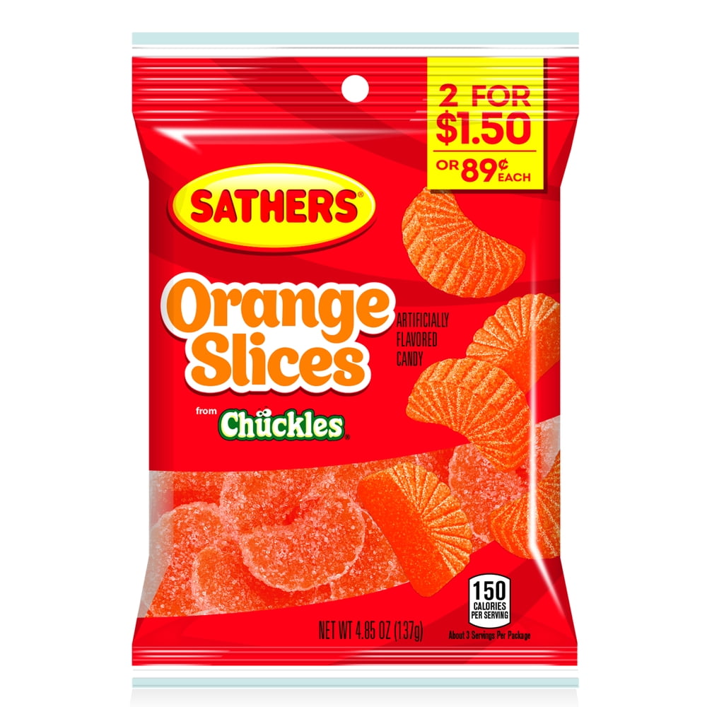 Sathers Orange Slices Gummy Candy, 4.85 Ounce Bag