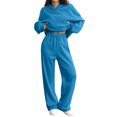 thumbnail image 2 of Stralyhd Long Sleeve Hoodie Set Women Hooded Pockets Tracksuit 2026 Fall Comfy Sweatsuits Fashion Sweatshirt and Joggers Set Royal Blue XL, 2 of 5