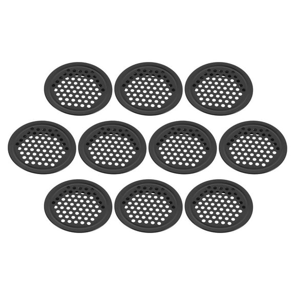 10 Pcs under Cabinet Air Vents Round Mesh Hole Louver Black