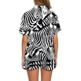 thumbnail image 5 of Dzrciro Pajamas for Women Set, Short Sleeve V Neck Button Down Tops with Pockets and Elastic High Waist Pants with Various Prints, Comfy Lightweight Everyday Sleepwear S-3XL, 5 of 8