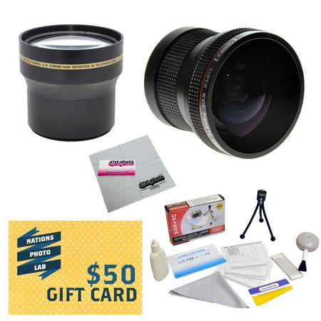 Professional 3.7X Telephoto & 0.20X Fisheye Lens Package For The SONY DSC-W130 W120 VAD-WE Digital Camera Includes Tube Adapter + Deluxe Lens Cleaning Kit + Mini Tripod + $50 Photo Print Gift Card! Professional 3.7X Telephoto & 0.20X Fisheye Lens Package For The SONY DSC-W130 W120 VAD-WE Digital Camera Includes Tube Adapter + Deluxe Lens Cleaning Kit + Mini Tripod + $50 Photo Print Gift Card!