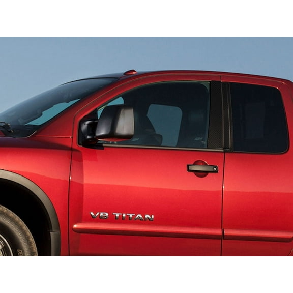 Rvinyl Pillar Post Window Trim Carbon Fiber 3D Black Fits Nissan Titan 2004-2015 Extended